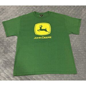 Iconic John Deere Sz M Men’s Deer Graphic Green & Yellow T-Shirt Preowned USA